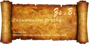 Zsivanovics Britta névjegykártya